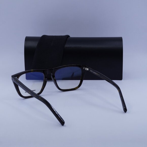 Saint Laurent SL343 002 Square Eyeglasses – Dark Havana 53mm - Picture 3 of 11
